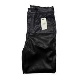 NWT Judy Blue Faux Leather Jeans Womens 7/28 Pants Black Straight Leg Pants